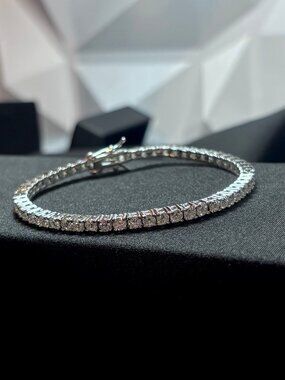 925 Sterling Silver Moissanite Tennis Bracelet
